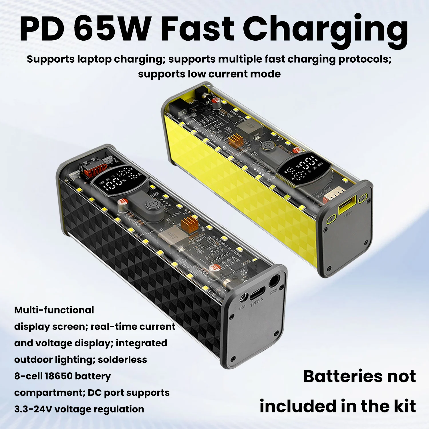 Outdoor Power Board Box - PD65W 보조 배터리 케이스 초고속 충전