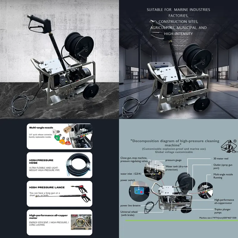 Pressure Washer Electric - 7.5KW 2900Psi 200Bar 20LPM 스테인리스 스틸