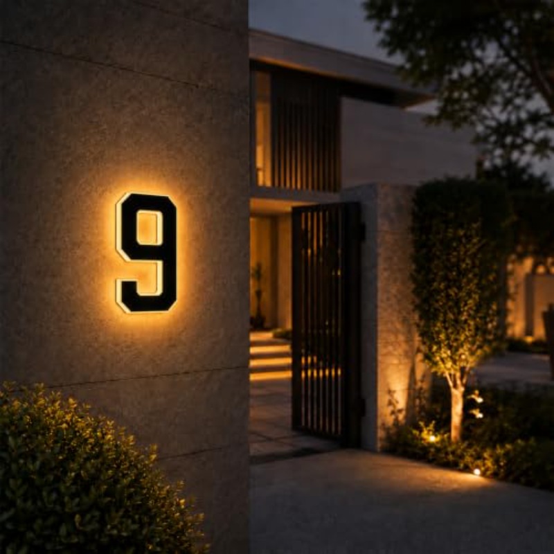 Outdoor Power Number - 태양열 LED 집 번호 표시등 방수