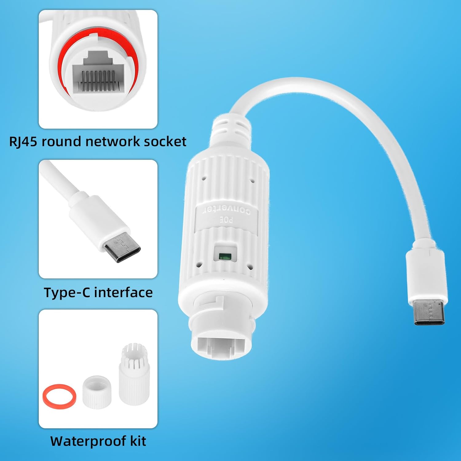 Outdoor Power Adapter Usb C - POE-USB-C 전원 변환기, 실외 방수 RJ45