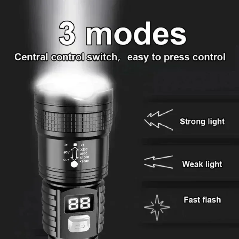 높은 강도의 파워 LED 손전등 전술 토치 USB 충전 - Outdoor Power Works 리뷰 및 가격