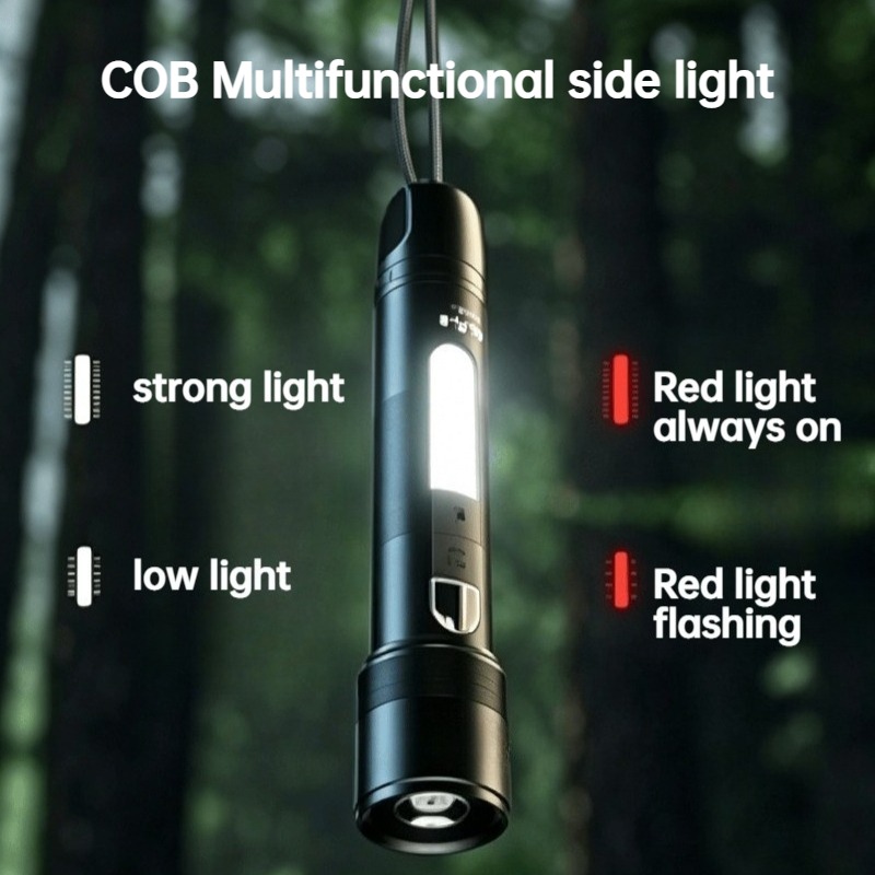다기능 LED 손전등 줌 가능 COB 사이드 라이트 충 - Outdoor Powerbank 리뷰 및 가격