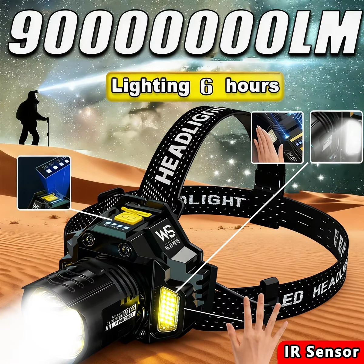 충전식 강력 LED 헤드램프, 텔레스코픽 줌 가능 센서 - Outdoor Power Works 리뷰 및 가격