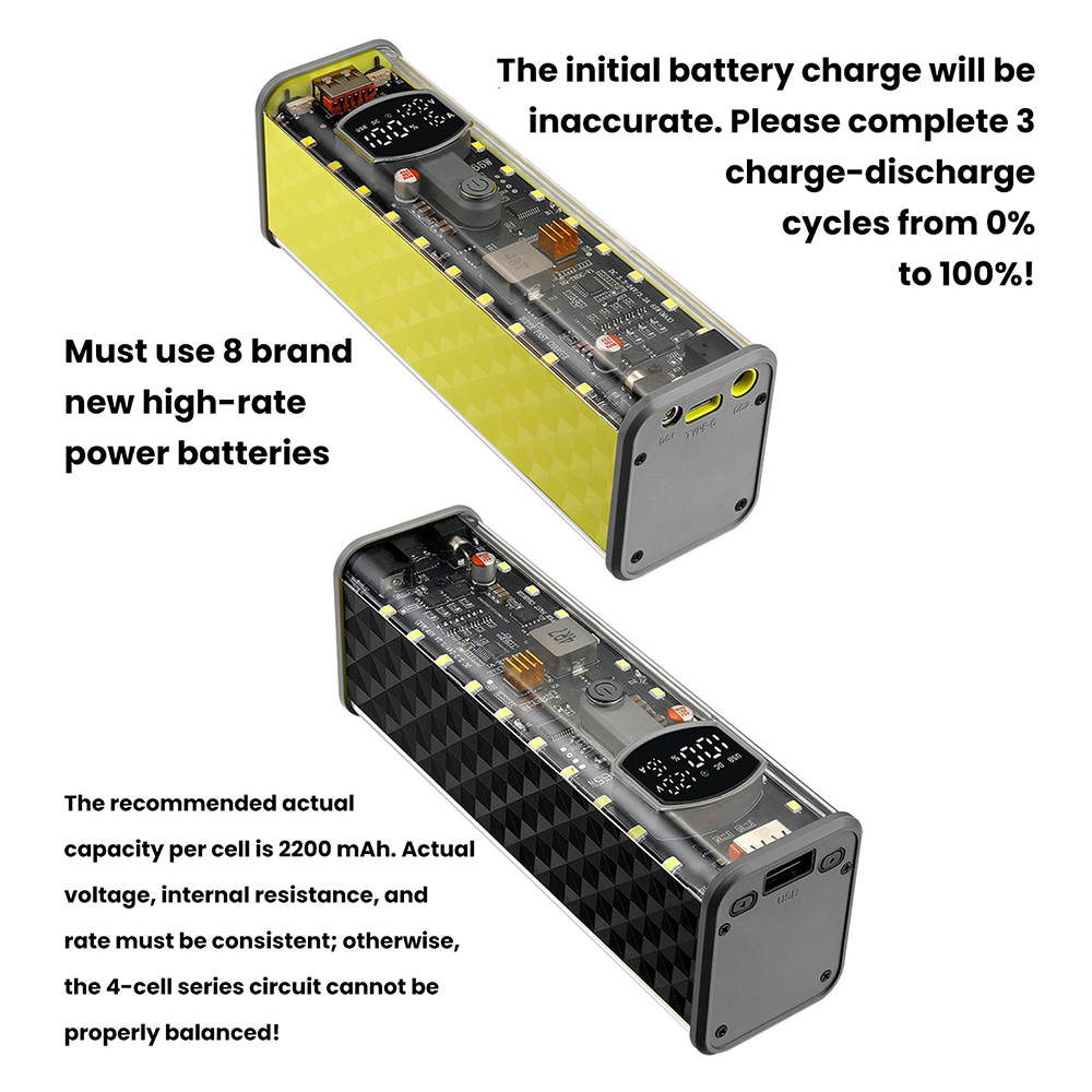 65W PD 고속 충전 8셀 무납땜 18650 보조 배 - Outdoor Power Board Box 리뷰 및 가격