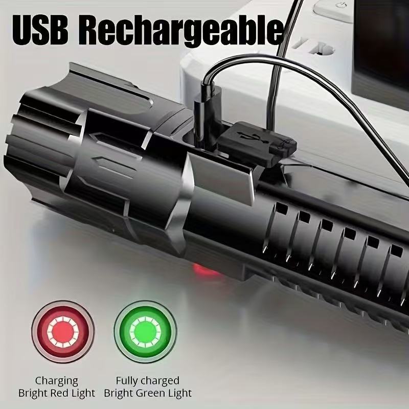 새로운 고출력 LED 손전등 USB 충전식 토치 내장  - Outdoor Power Works 리뷰 및 가격