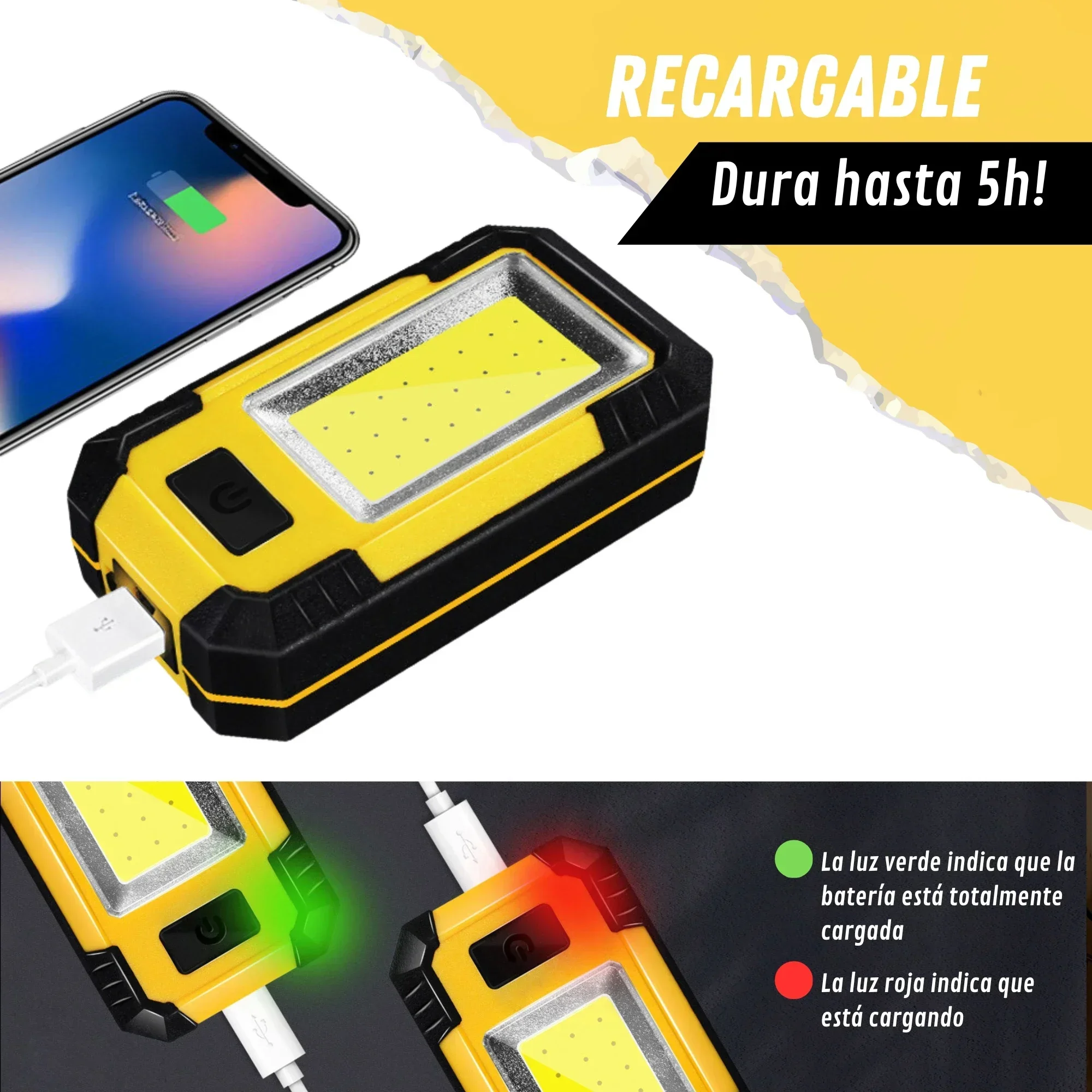 4000MaH 충전식 작업 빛 30W 슈퍼 밝은 COB - Outdoor Power Works 리뷰 및 가격