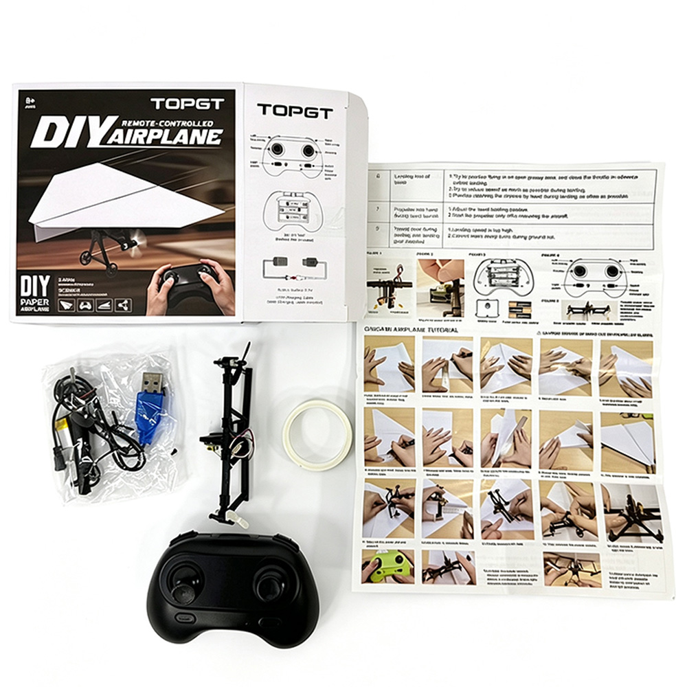 원격 조종 종이 비행기 전기 동력 키트 DIY 접이식  - Outdoor Power Board Box 리뷰 및 가격