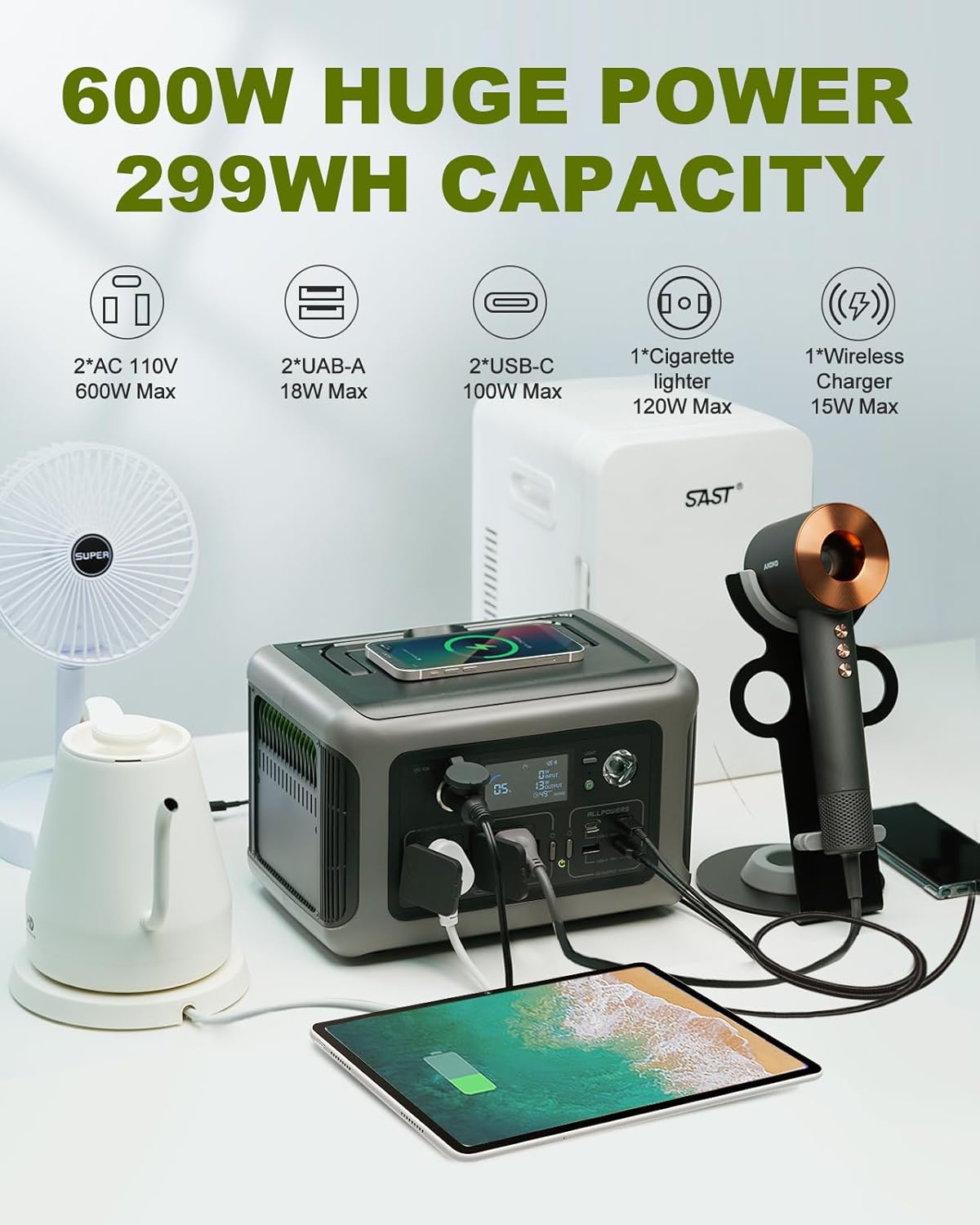 ALLPOWERS 휴대용 발전소 R600, 야외 캠핑  - Ac Outdoor Power 리뷰 및 가격
