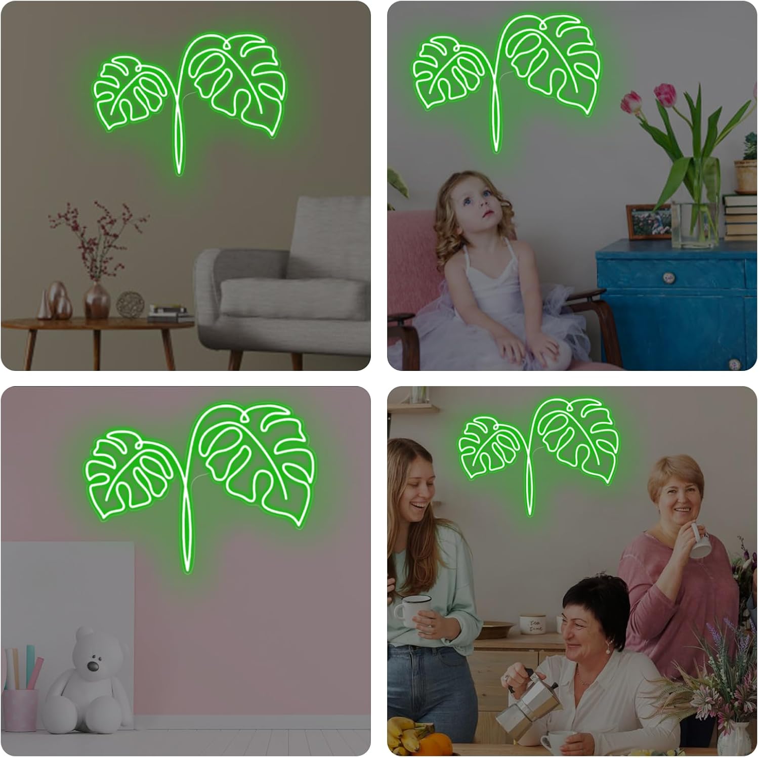 몬스테라 잎 네온 사인 USB 전원 식물 LED 조명  - Outdoor Power And Plant 리뷰 및 가격