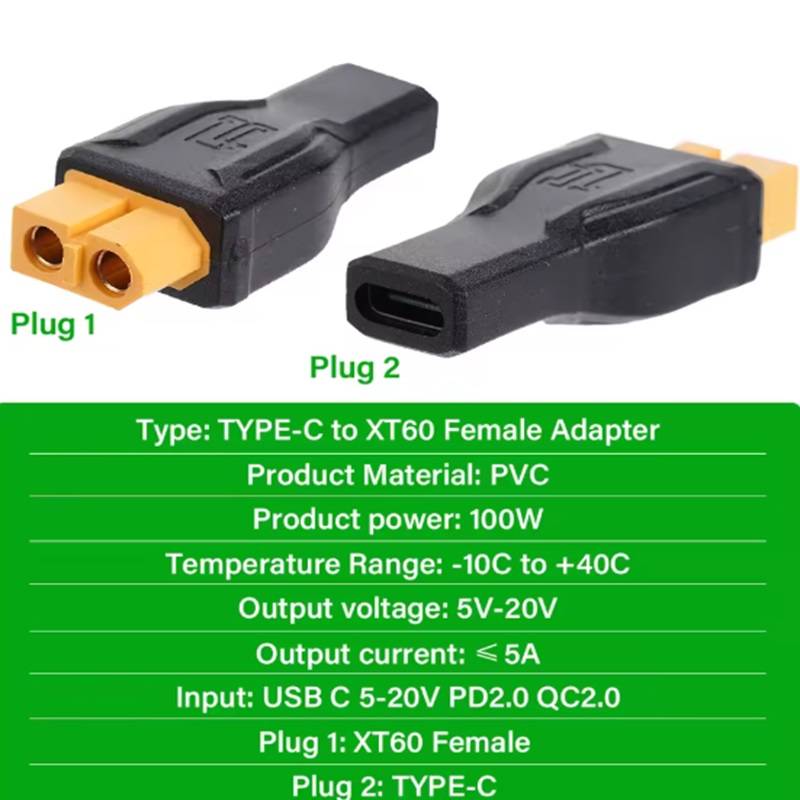 USB C 타입 C - XT60 암 어댑터 100W 2 - Outdoor Power Adapter Usb C 리뷰 및 가격